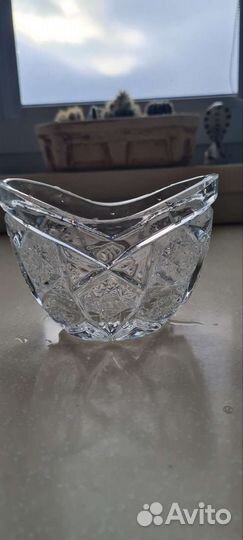 Хрустальная ваза, конфетница. Винтаж