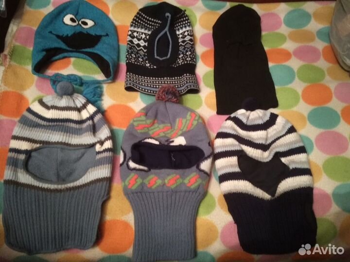 Шапки на мальчика от 3 до 7 лет(пакетом)