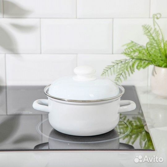 Кастрюля цилиндрическая, 1,5 л, d16 см, эмалирован