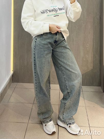 Джинсы багги женские
