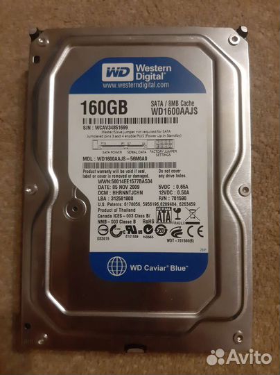 Жесткий диск western digital 160gb