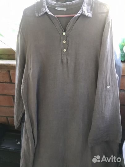 Платье рубашка лен
