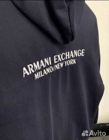 Зип худи armani exchange milano new york синий