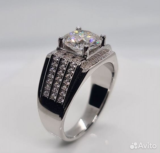 Печатка мужская с бриллиантом (муассанитом) 3ct