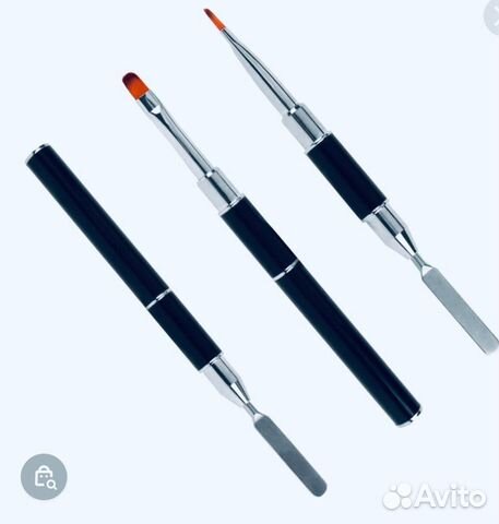 Кисть овал для геля со шпателем