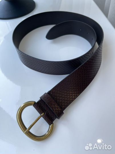 Новый кожаный ремень Massimo Dutti 85 см