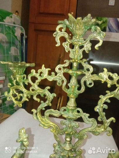 Подсвечник статуэтка бронза мрамор Гербер 1982г