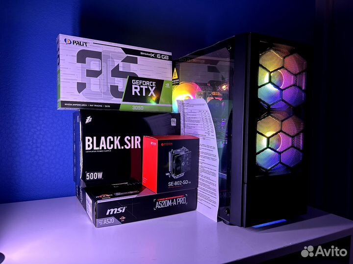 Новый Игровой пк Ryzen 5 5500 / Rtx 3050 / 16gb