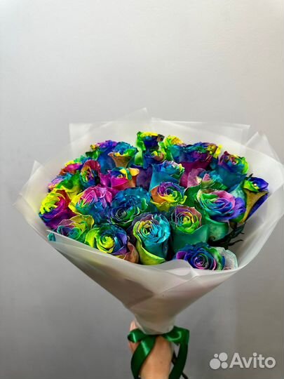 Радужные Розы Яркие 25 51 101