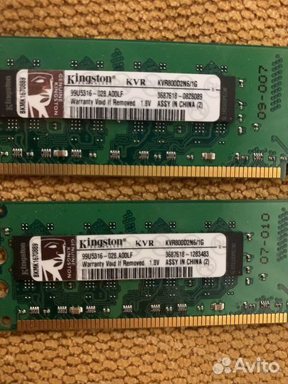 Оперативная память kingston DDR2 2Gb 800Mhz