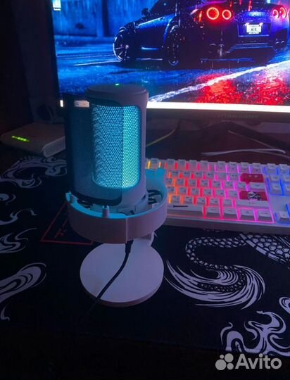 Микрофон ME6P для пк студийный с RGB подсветкой