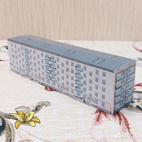 Макет кирпичного дома серии 1-447С-34 (Хрущёвка)