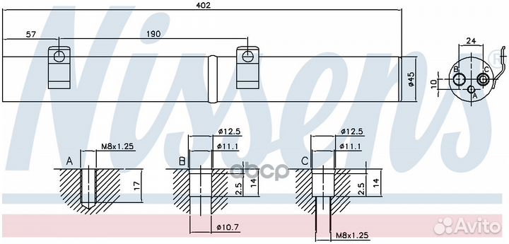 Осушитель кондиционера MB W203 04/W211 02 95596