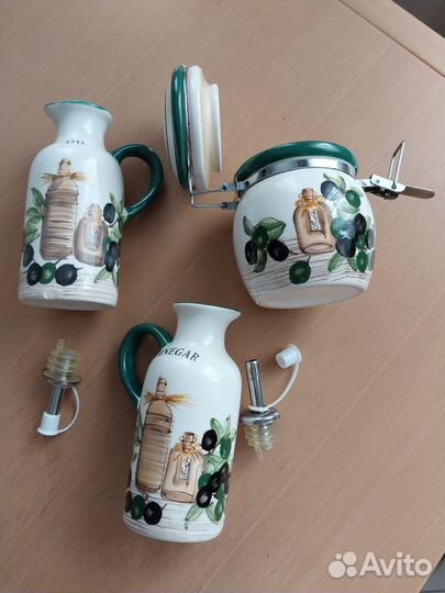 Керамический набор под масло и уксуса для салатов