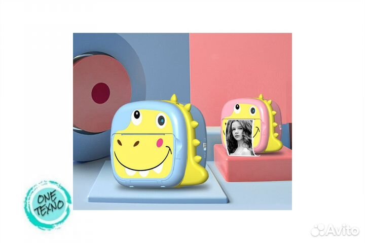 Детский Фотоаппарат моментальной печати Динозавр