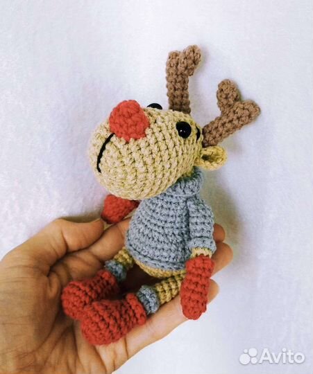Вязаный олень лось игрушка интерьер decor home