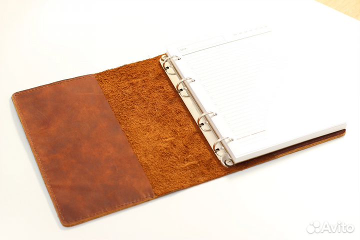 Ежедневник А5 на кольцах. Ручная работа. Нат.кожа