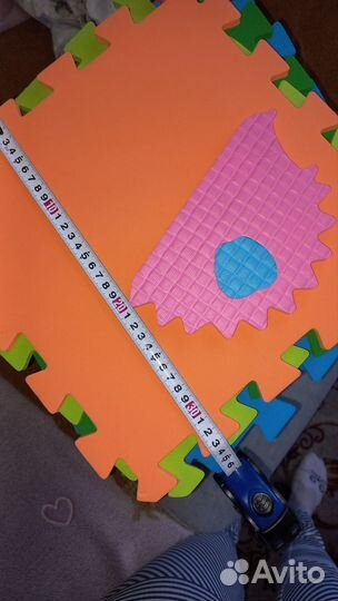 Детский коврик для ползания пазл 55 шт 34см на 34с