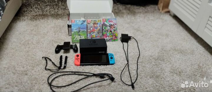 Nintendo switch + 3 игры