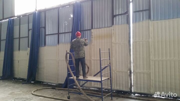 Утепление пенополиуретаном ангаров складов домов