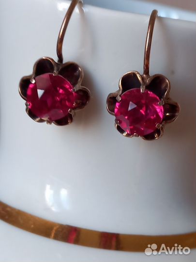 Серьги, натуральный янтарь