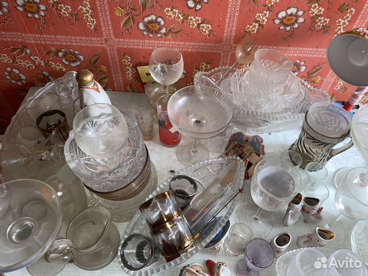 Сервиз, чашки, рюмки, бокалы, кувшины