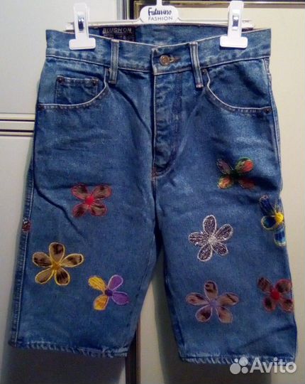 Джинсовые шорты бермуды женские размер 44