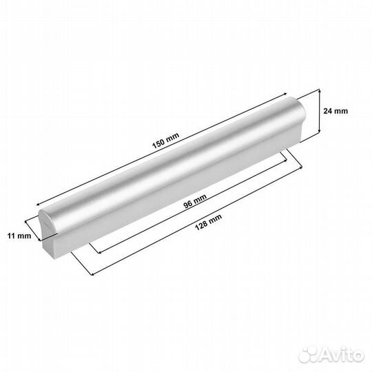 Ручка мебельная серебро