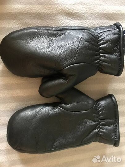 Варежки мужские экокожа утеплённые