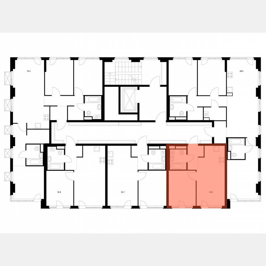 1-к. квартира, 33,8 м², 9/9 эт.