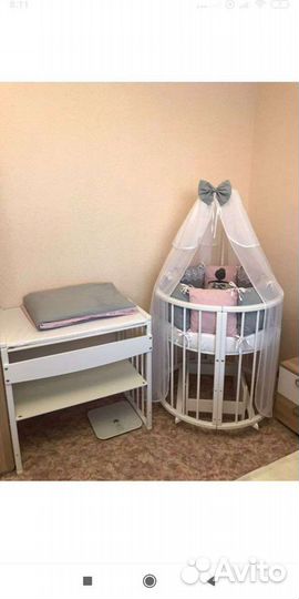 Новая круглая кроватка 8 в 1