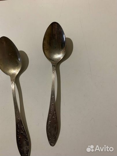 Ложки мельхиоровые столовые мнц 2 шт Лот СССР