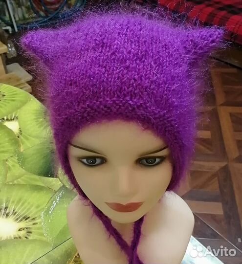 Чепчик с кошачьми ушками