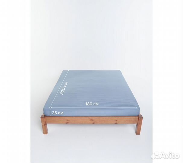 Простыня GoodNight Pure Страйп-сатин 180*200*35, с