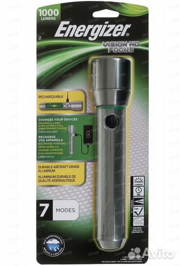 Фонарь Energizer Metal Vision HD Rech. +USB