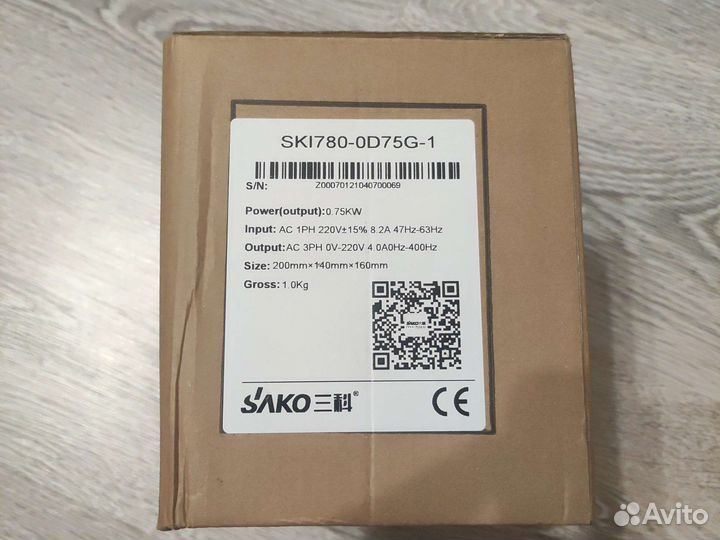 Однофазный векторный инвертор 0.75 kw