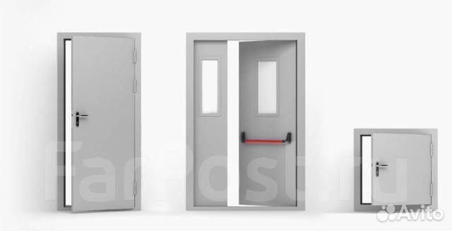 Дверь противопожарная 1620*860 7035 L дпм EI-60