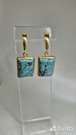 Серьги с бирюзой