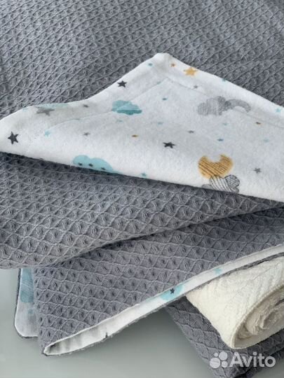 Вафельный плед с фланелью