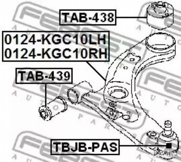 Febest 0124-KGC10LH Рычаг подвески нижний перед ле