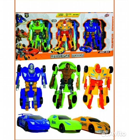 Робот-трансформер. Робот-тобот. Набор 3 шт