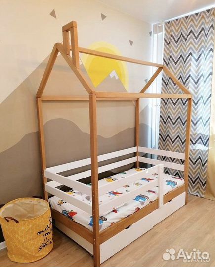 Кровать домик комбинированная 190х80