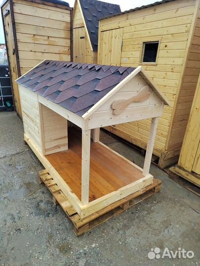Будка для собаки 2х0.9 м с мягкой кровлей