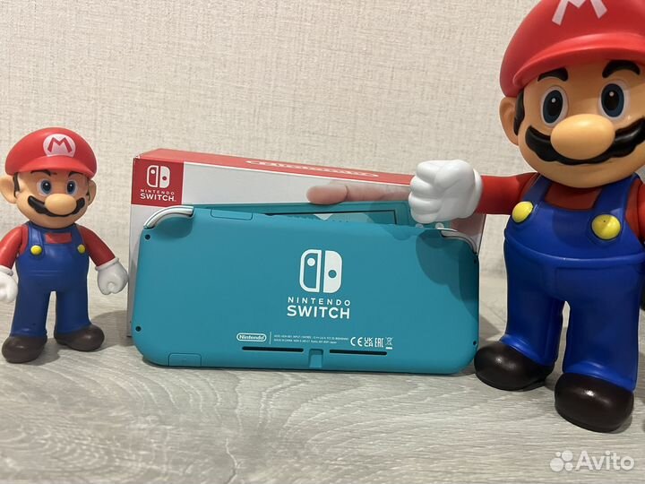 Прошитый Nintendo Switch Lite бирюзовый 22 игры