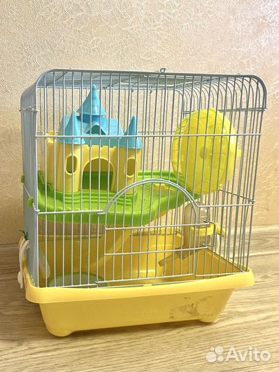 Клетка для хомяка, шарик для хомяка. Корм