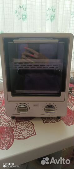 Электрическая мини-духовка-ростер, белая