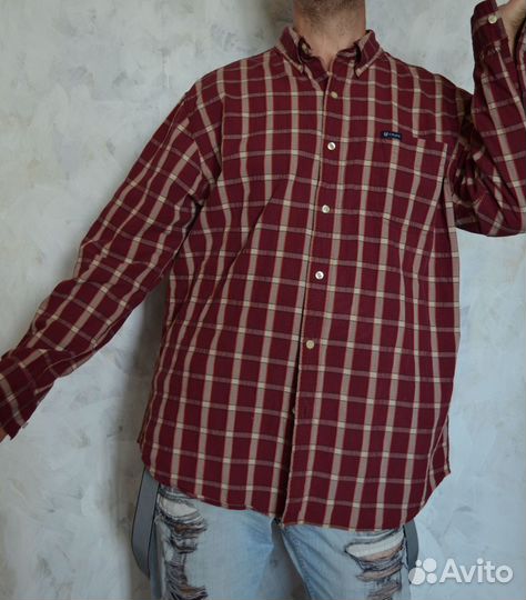 Мужская рубашка в клетку XL 100 хлопок