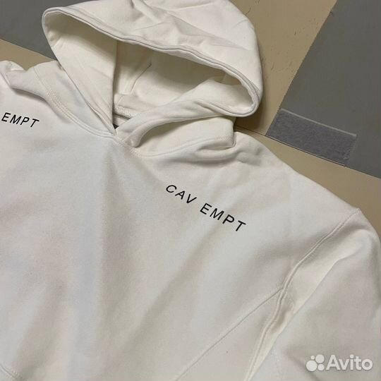 Худи cav empt белое оверсайз размер S