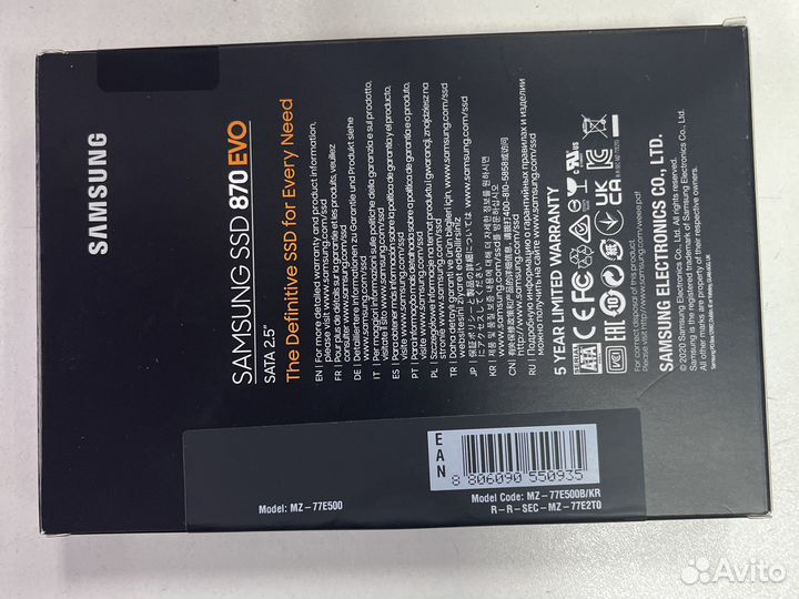 Новый SSD Samsung 870 EVO 500gb mz-77e500b/kr