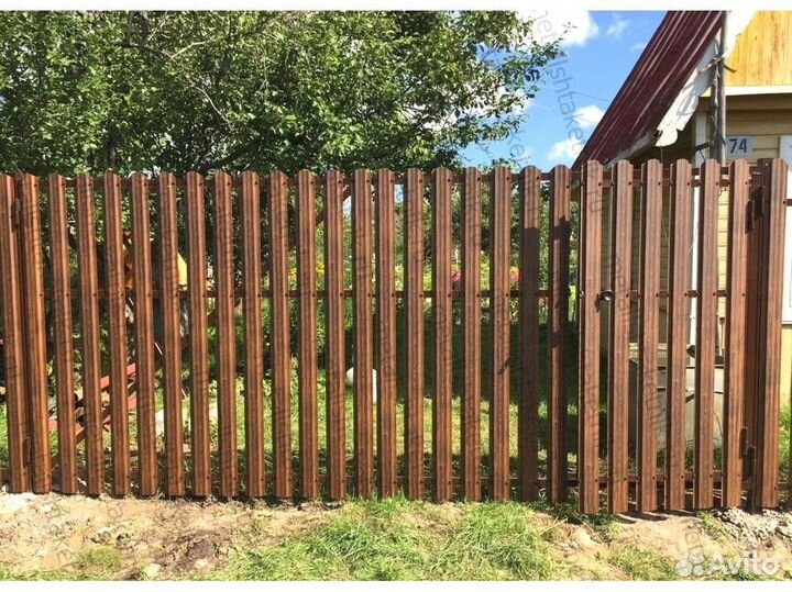 Забор евроштакет с установкой